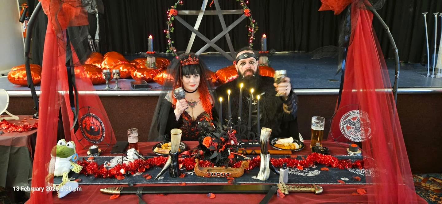 Concert Room decorated for a Gothic Wedding