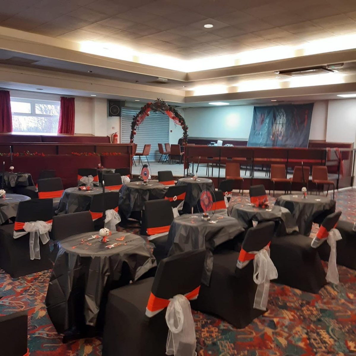Room prepared for a celebration